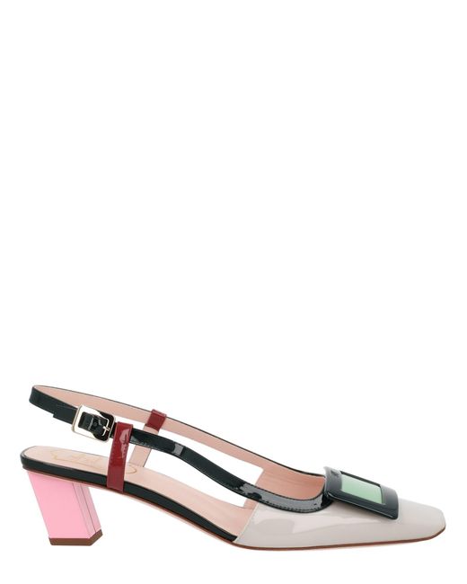 Roger Vivier Multicolor Belle Vivier 45 Patent-Leather Slingback Pumps