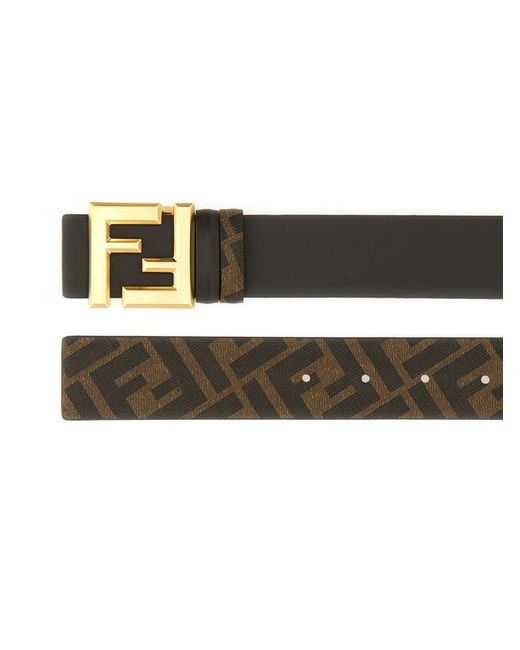 Cintura "Squared Ff" di Fendi in Black da Uomo