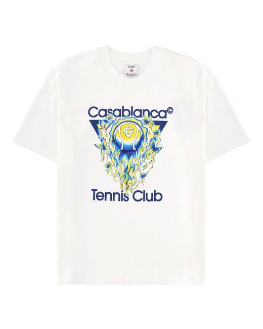 Casablanca Blue Graphic Crew Neck T-Shirt