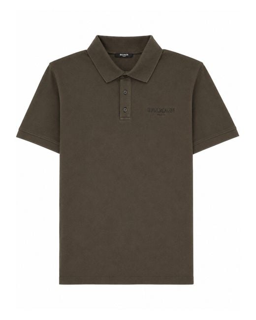 Balmain Green Polo Con Logo for men