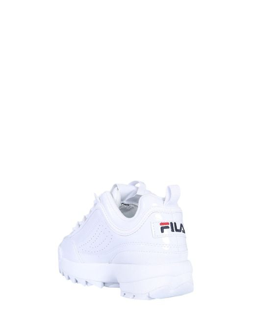 Fila Disruptor M Low Sneakers In Glossy Leather in White for Fila Disruptor M Low Sneakers In Glossy Leather in White for