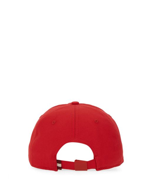 Baseball Hat With Logo-Uomo di Bally in Red da Uomo