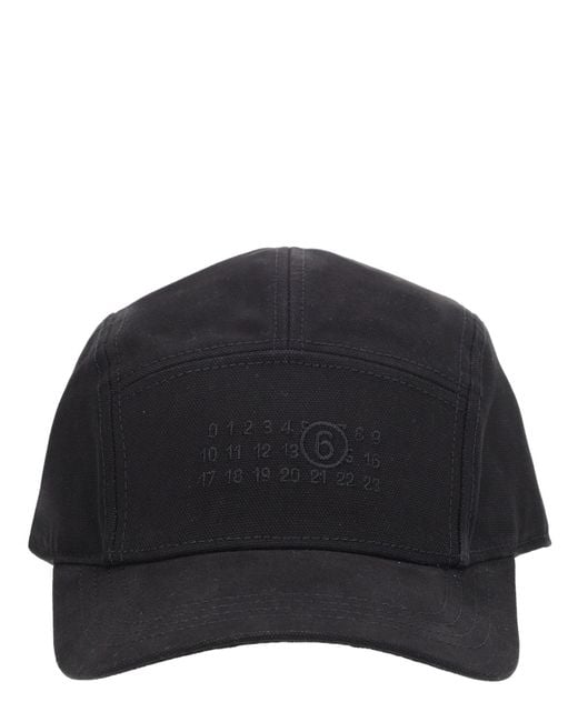 MM6 by Maison Margiela Black Baseball Hat With Logo for men