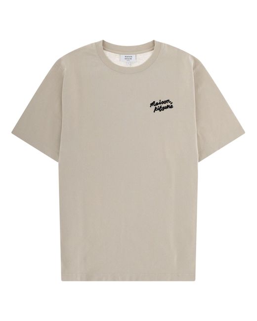 Maison Kitsuné White T-Shirt Con Logo for men