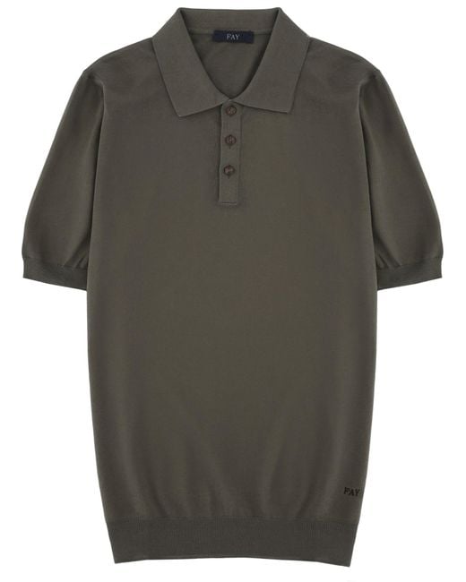 Fay Green Cotton Polo for men
