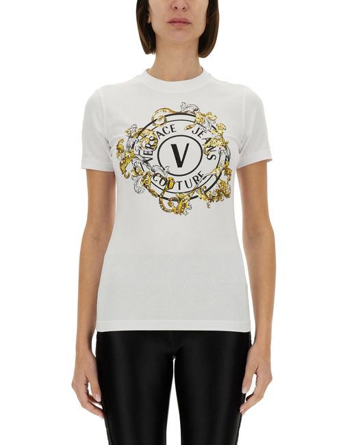Versace Jeans Couture White "Outline Baroque" T-Shirt