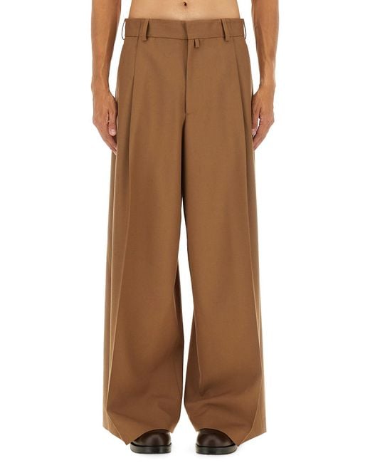 Dries Van Noten Brown Pants With Pleats for men