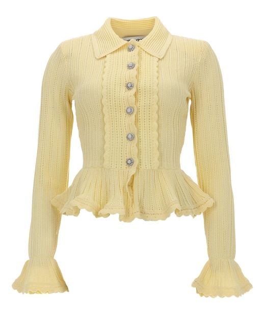 Self-Portrait Metallic Cardigan Traforato