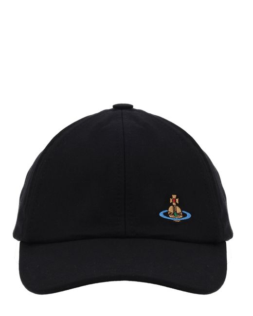 Vivienne Westwood Black Cappello Da Baseball Con Dettaglio "Orb"