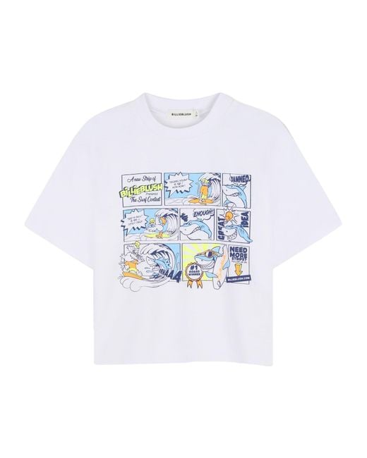 Billieblush White T-Shirt Con Stampa "Fumetti"