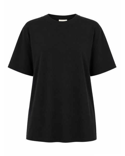 Khaite Black Essential Cotton T-Shirt For