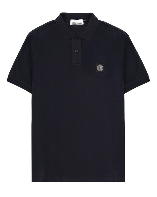 Stone Island Blue Polo With Logo for men