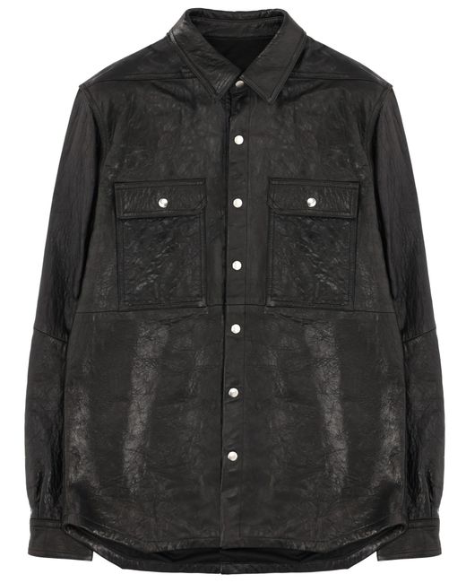 Rick Owens Black Leather Jacket