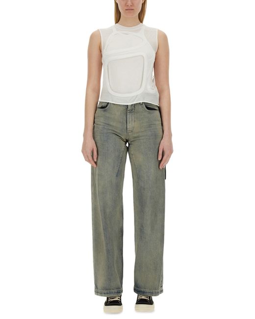 Rick Owens Gray Cut-Out Top