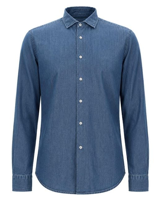 Brian Dales Blue Camicia for men