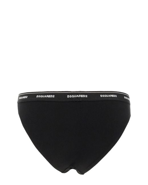 DSquared² Black Dsquared Underwear With Logo Band