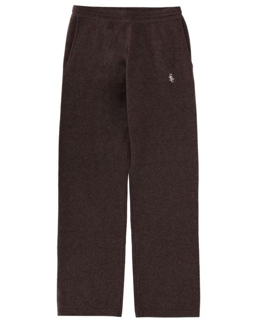 Sporty & Rich Brown Luxurious Cashmere Blend Trousers