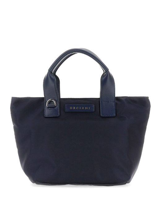 Orciani Blue Smart Ecoline Nylon Handbag