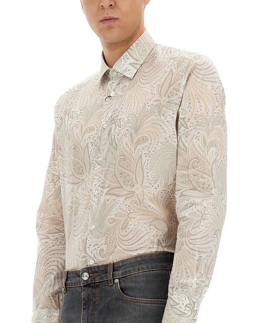 Camicia Con Stampa di Etro in White da Uomo
