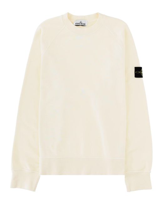 Stone Island Natural Felpa Con Patch Logo for men