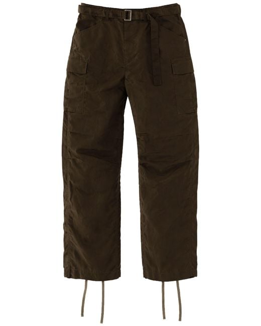 Sacai Brown Twill Cargo Pants for men