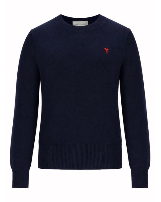 AMI Blue Maglia Con Logo