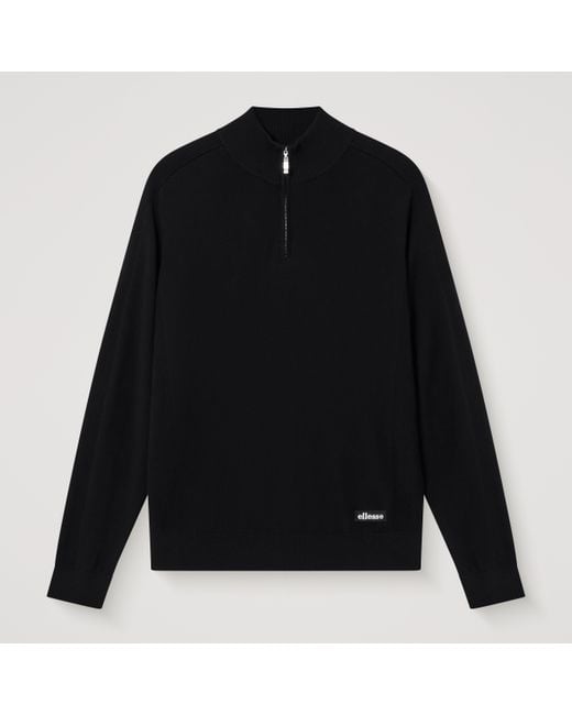 Ellesse Black Alvoni 1/4 Zip Top for men