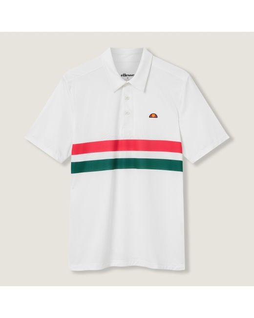 Ellesse Red Court Performance Stripe Polo for men