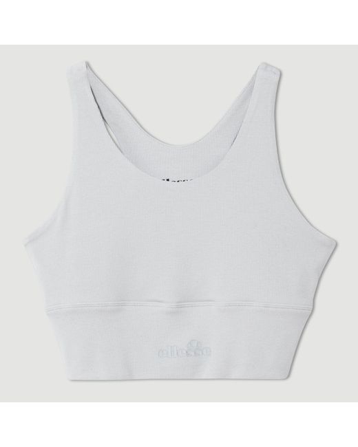 Ellesse White Ballante Scoop Neck Racerback Bra Top Light Marl