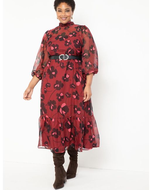 red sheer maxi dress