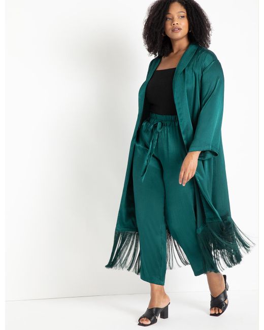 green satin duster