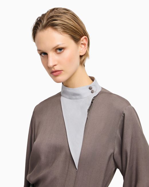 Camicia Con Chiusura Decentrata di Emporio Armani in Brown