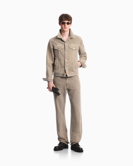Emporio Armani Natural Regular Fit Five-Pocket Trousers for men