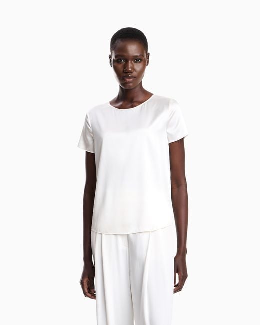 Emporio Armani White Satin Blouse