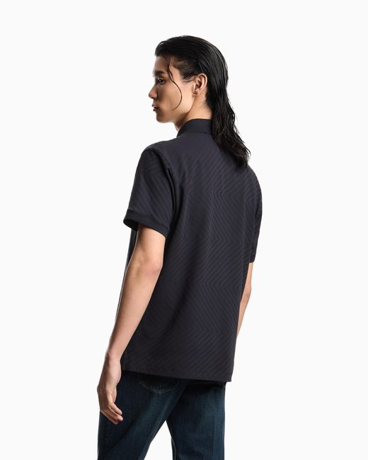 Emporio Armani Black Us Exclusive Jacquard Jersey Polo Shirt for men