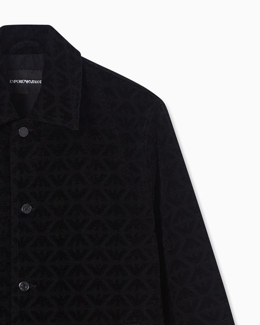 Emporio Armani Black Lunar New Year Jacket With Chenille Jacquard Motif for men
