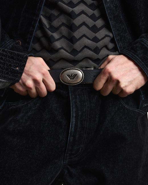 Emporio Armani Blue J76 Straight Fit Jeans for men