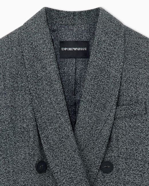 Emporio Armani Gray Double-Breasted Blazer