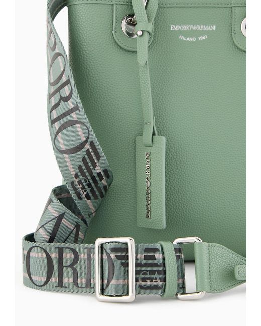 Emporio Armani Green Deer-print Myea Vertical Shopper Bag