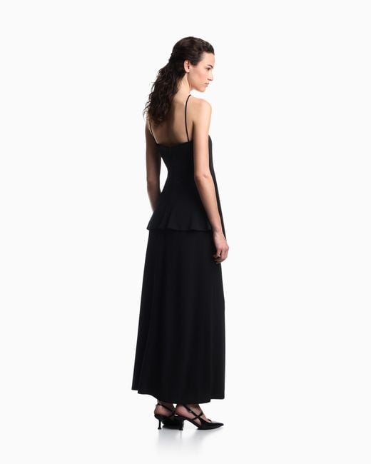 Emporio Armani Black Two-Piece Effect Crêpe Dress