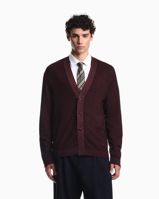 Emporio Armani Purple Cardigan for men