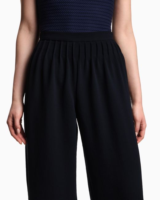 Emporio Armani Blue Icon Trousers With Pleats