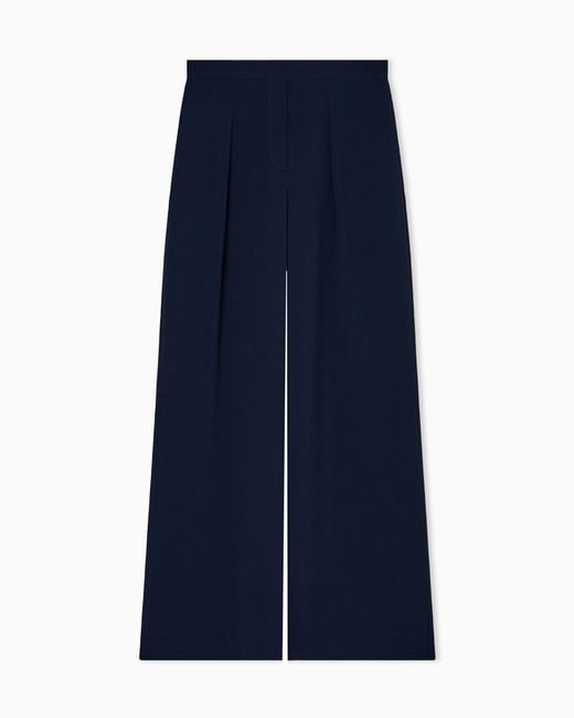 Pantalon À Pinces En Tissu Sablé Stretch Emporio Armani en coloris Blue