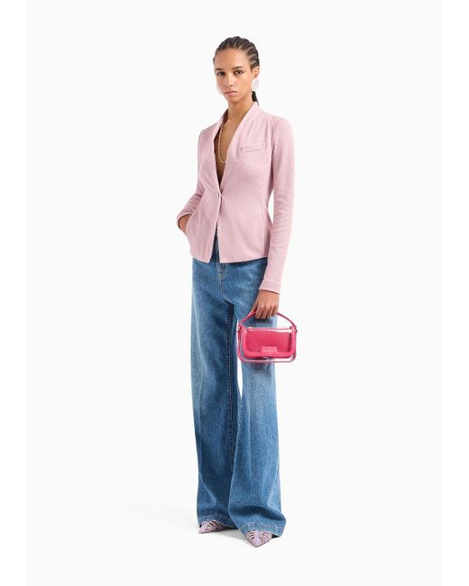 Veste À Simple Boutonnage En Tissu Jacquard Emporio Armani en coloris Pink