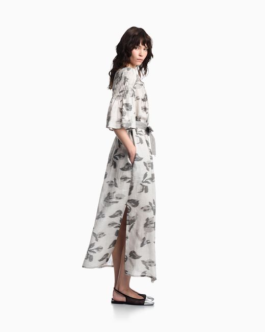 Emporio Armani White V-Neck Dress