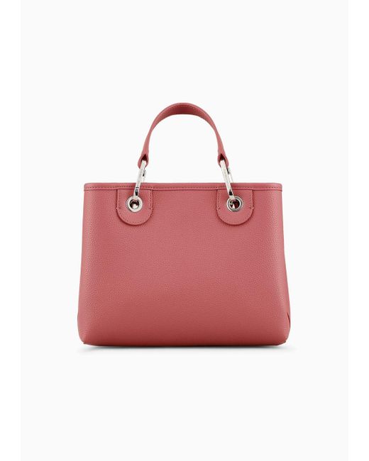 Emporio Armani Pink Small Myea Shopper Bag With Deer Print