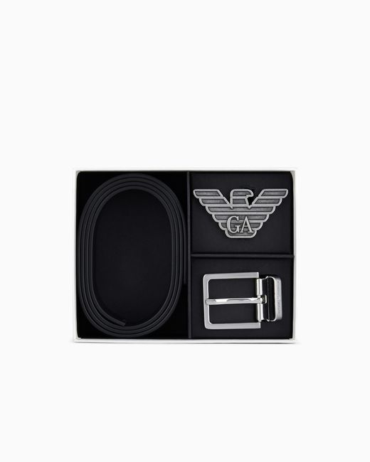 Emporio Armani White Gift Box With Reversible Belt for men