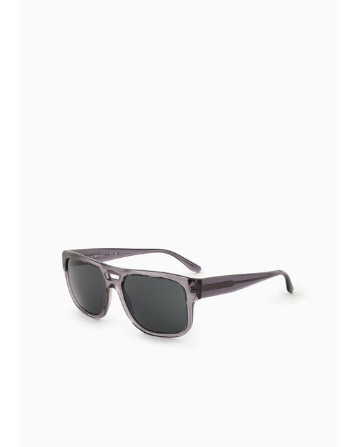 Emporio Armani Gray Pillow Sunglasses Asian Fit for men