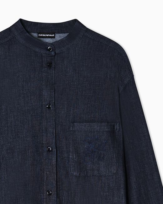 Emporio Armani Blue Guru Collar Shirt