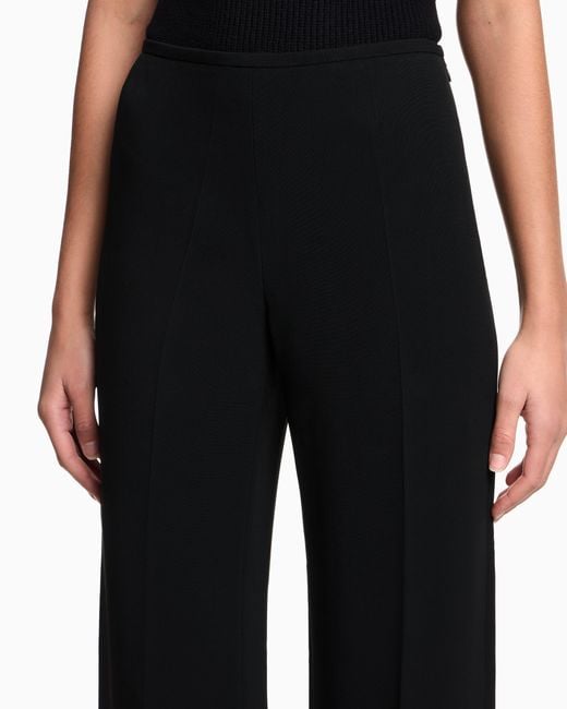 Emporio Armani Black Palazzo Trousers Essential